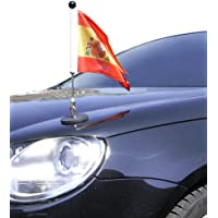 Soporte de Bandera para Coches con sujeción magnética Diplomat-1 España con Escudo Oficial